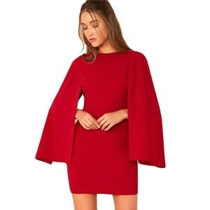 Cloak Sleeve Pencil Dress